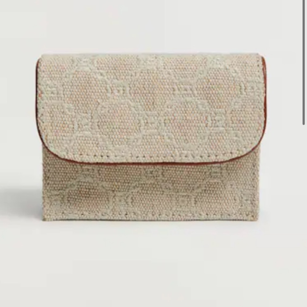NWT Mango Embroidered Jute Wallet (#63)